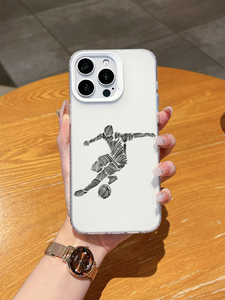 <span class=keywords><strong>Coque</strong></span> de protection antichoc <span class=keywords><strong>transparente</strong></span> pour iPhone <span class=keywords><strong>avec</strong></span> motif de joueur de football en train de frapper, compatible <span class=keywords><strong>avec</strong></span> les modèles 17/16/15/14/13 ProMax - Product Image 3