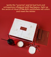 Coffret de bougies d'aromathérapie luxueuses et exquises, impression sérigraphique, matériau en verre - Cadeau promotionnel pour Noël et le Nouvel An