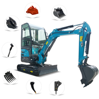 New Excavator Price 0.8 ton 1 ton 2 ton 3 Ton mini Excavator Digging Hydraulic Small Micro Digger Machine Prices for Sale
