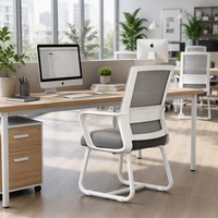 Chaise de bureau ergonomique en cuir avec dossier réglable, pliable, moderne, imperméable, avec structure en acier, pour l'extérieur, l'atelier et le bureau