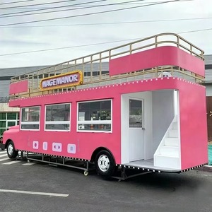 Camión de Comida Metálico Clásico Vintage de Dos Pisos, Remolque de Comida Móvil para Barbacoa, Camión de Helados, <span class=keywords><strong>Caravana</strong></span> de Comida con Cocina - Product Image 5