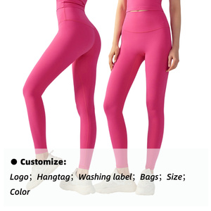 Venta al por mayor Naked Feel Yoga Legging Cintura alta Control de barriga Mujeres Pantalones deportivos Gimnasio Medias Logotipo personalizado <span class=keywords><strong>Deporte</strong></span> Entrenamiento Leggings - Product Image 2