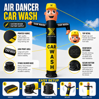 Ensemble de danseurs gonflables personnalisés sur le thème des ouvriers de dessins animés, idéal pour les présentoirs marketing lors des inaugurations dans les laveries automobiles et les centres d'esthétique automobile