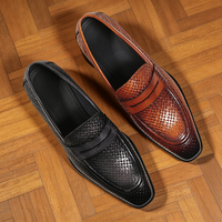 Hochwertige Herren-Lederloafer Premium Gewebte Business-Büro-Herrenschuhe Party-Hochzeit Luxus Maßgefertigte Schuhe für Männer