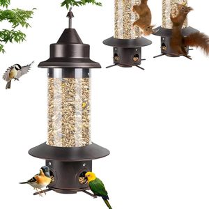 Mangeoires à oiseaux <span class=keywords><strong>anti</strong></span>-écureuils à gravité, en métal, pour l'extérieur, à suspendre - Product Image 1