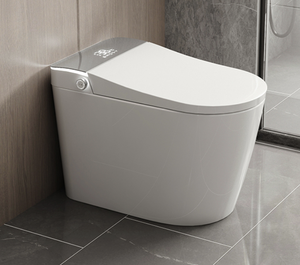 Toilette intelligente YUNJET de haute qualité, entièrement automatique, avec télécommande, chasse d'eau automatique, siphon en P inclus, réservoir dissimulé, siège chauffant, garantie 2 ans - Product Image 2