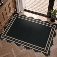 Tapis d'entrée moderne abstrait personnalisé en usine, lavable, paillasson noir pour porte d'entrée de maison