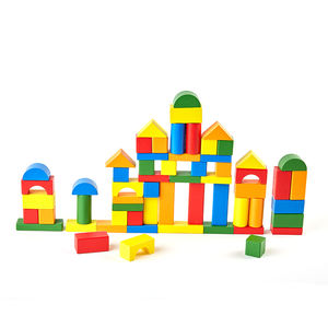 Offre Spéciale Meilleur Qualité <span class=keywords><strong>Tambour</strong></span> Boîte En Bois Brique Ensemble Avec 60 pièces Brique Maison Jouet - Product Image 3