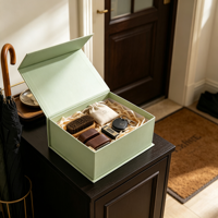 Coffret Cadeau d'Accessoires Sage avec Pochette, Brosse, Étuis en Cuir, Porte-clés, Cirage à Chaussures, Emballage pour Entrée, Vente en Gros, Ensemble Cadeau Personnalisé