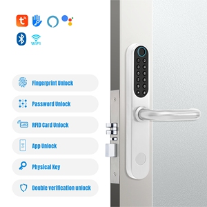 Cerradura Inteligente de Acero Inoxidable 304 a Prueba de Fuego con Estándar ANSI, Huella Dactilar, Tarjeta, Código, NFC, Electrónica, para Puerta de Madera, Modelo 929(VI) - Product Image 3