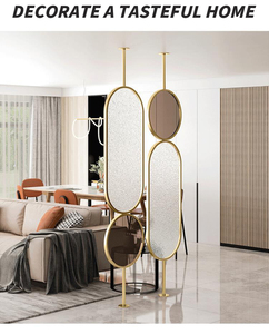 Personalizzazione moderna ovale in acciaio inossidabile divisore metallico con vetro a specchio divisorio per ufficio