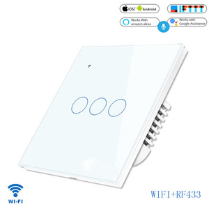 Interrupteur mural intelligent SM-sm019RF à 3 voies avec Wi-Fi et RF, tactile, commande vocale et par application - Product Image 2