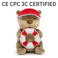 Peluches personnalisées Otter Lifeguard OEM ODM, jouets de plage, bouées de natation, poupées en peluche cocotier, vente en gros