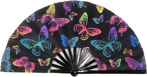 FAREA Abanicos Plegables de Tela con Varillas de Bambú, Negros y Rojos, 33cm, Grandes, con Diseño Patriótico y Arte Folclórico Tallado, Ecológicos, Naturales y Hechos a Mano - Product Image 5
