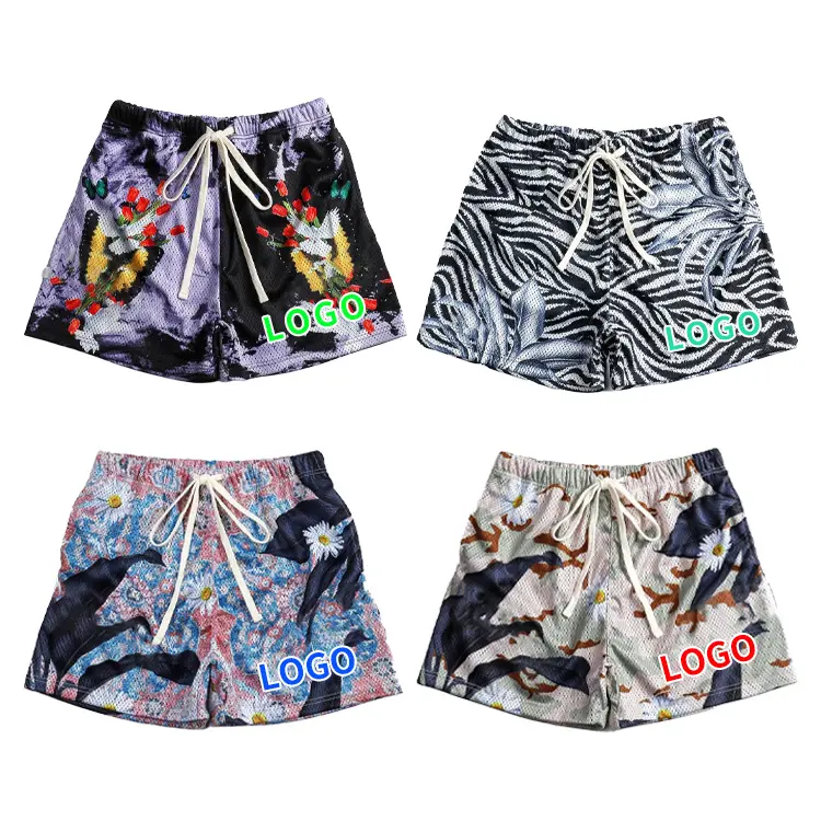 All Over Print Sommer Unisex Basketball Benutzer definierte Männer Double Layer Gym Mesh Grafik Sweat Gym Mesh Mode Sublimation Herren Shorts