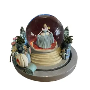 Boutique Clear Souvenir Fairy Tale Classic Characters Dancing Princess Clear Musical Snow Globe Handcrafted Dwarf Palm Sculpture