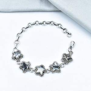 <b>White</b> Buffalo & Sterling Silver Adjustable <b>Bracelet</b> Size 7.5 Inch Artisan Jewelry Gift For Her Boho Style - Product Image 1