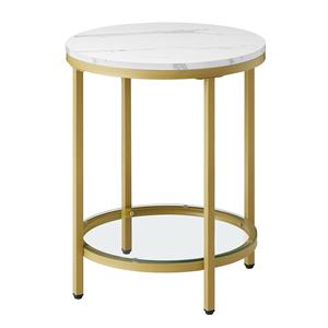 <span class=keywords><strong>Table</strong></span> d'appoint <span class=keywords><strong>ronde</strong></span> <span class=keywords><strong>VASAGLE</strong></span> de luxe dorée avec cadre métallique pour salon, <span class=keywords><strong>table</strong></span> basse - Product Image 1
