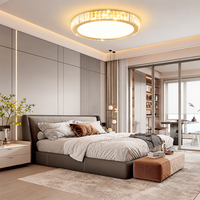 Plafonnier LED moderne de luxe 3 CCT en cristal, luminaire en acier inoxydable à montage en surface pour salon, chambre à coucher, décoration intérieure