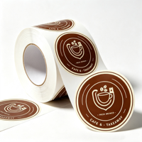 Autocollant rond en vinyle imperméable personnalisé, étiquette autocollante avec logo personnalisé pour les emballages de gobelets et de boîtes de café et de plats à emporter