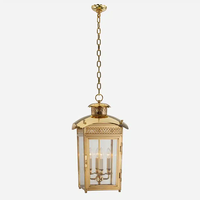 Lanterne suspendue moderne de style antique en laiton massif, luminaires suspendus à hauteur réglable, verre rustique pour salon, décoration de la maison