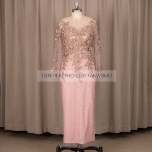 6656 # A-Line Sweep Train Blush Pink Plus Size gonfio pieghettato perla perline paillettes Backless Applique abito da sera abito da sera - Product Image 3