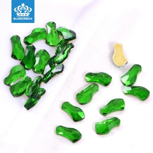 Lot de 50 formes de cristaux K9, strass de couleur vert, 3D, à dos plat, pour Nail Art, décoration d'ongles, 25 couleurs, C06 - Product Image 5