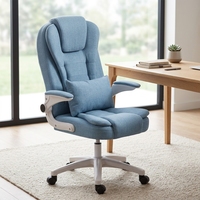 Chaise de bureau ergonomique pivotante en cuir et tissu moderne, réglable en hauteur, prix de gros