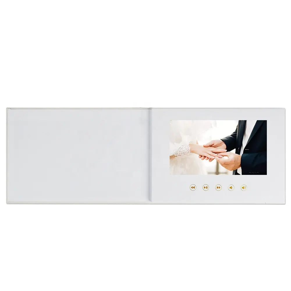 New Style wedding book hd blank video brochure A5 7 inch lcd video mailer