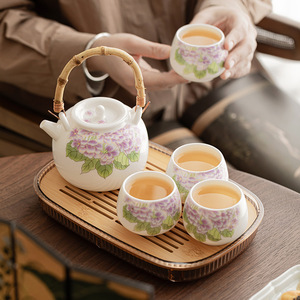 ชุดน้ำชาจีน ชุดกาน้ำชา 1 ใบ และถ้วยชา 4 ใบ ชุดน้ำชาคุนฟูสุดหรู - Product Image 2