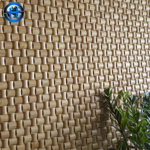 Panneaux muraux 3D en cèdre de luxe Art Déco style métropolitain chic pour hall de condo de luxe et solutions de décoration murale commerciale à fort trafic - Product Image 2