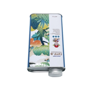 Bidon en fer blanc vide de 1L, carré/rectangulaire, avec bouchon à vis, pour solutions d'emballage d'huile moteur en gros - Product Image 3