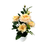 Plante artificielle en pot de roses 40 cm, fausse fleur bonsaï écologique pour la maison, le bureau, Thanksgiving, la remise des diplômes, Halloween, le Nouvel An
