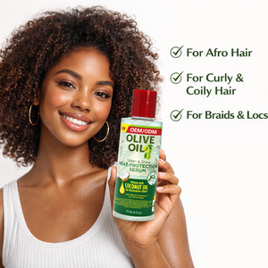 Suero protector de calor profesional para el cabello con aceite de oliva y coco, tratamiento antifrizz, defensa térmica y brillo nutritivo. - Product Image 2