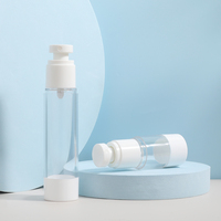 Bouteille à pompe à lotion transparente rechargeable Crème 15ml 30ml 50ml Plastique AS Bouteille sans air pour emballage cosmétique