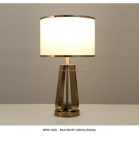 Lampe de Chevet LED Tactile Moderne en Fer et Tissu, Style Luxe Léger Américain, pour Salon, Chambre, Bureau, Hôtel, avec Contrôle Tactile et Lumière Douce AC