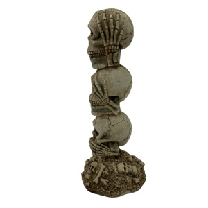 Estatua religiosa gótica hecha a mano esqueletos ornamento figurita decorativa acentos Pilar resina cráneo Artificial calavera de <span class=keywords><strong>tres</strong></span> cabezas - Product Image 4