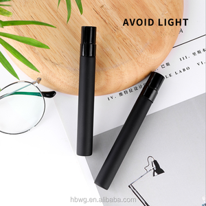 Lujo Reciclable Negro 10 <span class=keywords><strong>ml</strong></span> <span class=keywords><strong>Tubo</strong></span> largo Vidrio Perfume Recarga Spray Botella 10 <span class=keywords><strong>ml</strong></span> con bomba negra Spray - Product Image 1