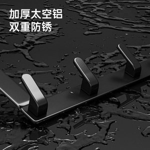 Over The Door <b>Hook</b> Rack Heavy Duty <b>Wall</b> Mounted Minimalist Design For Bedroom Dorm Storage With 5 <b>Hooks</b> Black - Product Image 3