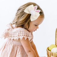 Paire de pinces à cheveux en alliage enveloppées de nœuds en coton à volants motif animaux joyeux, décorations charmantes et jolies pour bébés, enfants d'âge préscolaire et jeunes