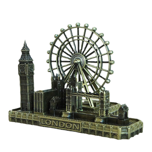 Ornement de roue de la Grande Roue de Londres en métal rétro personnalisé, modèle artisanal de grande roue créative, figurines décoratives en fonte, amour pour la maison, le bureau - Product Image 1