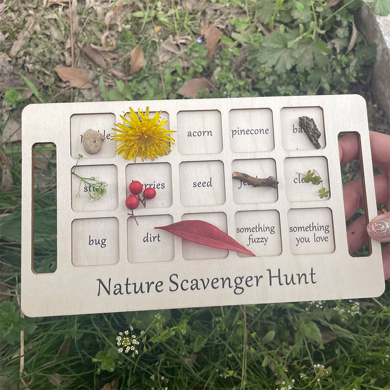 Nature Hunt Board Montessori Scavenger Hunt Personalized Nature Scavenger Hunt Tray Outdoor Scavenger Game Forest School