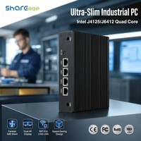 Sharerdp Mini PC Industriale Embedded Fanless Personalizzato con Intel Core I5 5a Gen 5200U, Doppia LAN, Supporto 4G WiFi, VGA, RS232, 4 Porte LAN