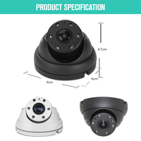 Caméra de recul CCD vision nocturne IP69K étanche 720P compatible PAL/NTSC pour véhicule, mini caméra dôme pour voiture