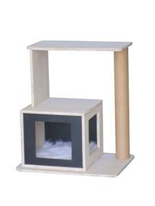 Kayu Hitam padat Maine Coon Kawaii pohon kucing XL pengikis kucing dengan bahan Sisal desain kecil - Product Image 6