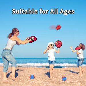 Juego de lanzamiento y captura de bolas, bolas adhesivas, juego de lanzamiento de gancho y bucle con paletas de guante de béisbol para patio al aire libre, césped, Playa divertida - Product Image 6