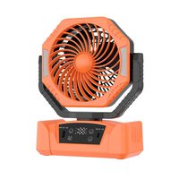 Ventilateur de camping rechargeable, batterie 20000 mAh, ventilateur portable avec lumière LED et crochet, 100 vitesses, batterie externe, ventilateur d'extérieur