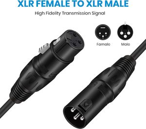 Professionnel 3m 5m <span class=keywords><strong>10m</strong></span> 50m 100m <span class=keywords><strong>Xlr</strong></span> vers <span class=keywords><strong>Xlr</strong></span> Microphone équilibré connecteur 3Pin câble Audio haute qualité mâle à femelle câble <span class=keywords><strong>Xlr</strong></span> - Product Image 3