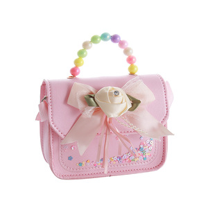 Factory Wholesale Cute Flower Pearl Mini <b>Handbag</b> Kids Candy Shoulder Bag <b>Small</b> Coin Purse - Product Image 5