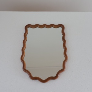 Premium Painted <strong>Pine</strong> Wood Wavy Wall <strong>Mirror</strong>, Irregular Decor <strong>Mirror</strong> for Living Room Home Decoration - Product Image 2